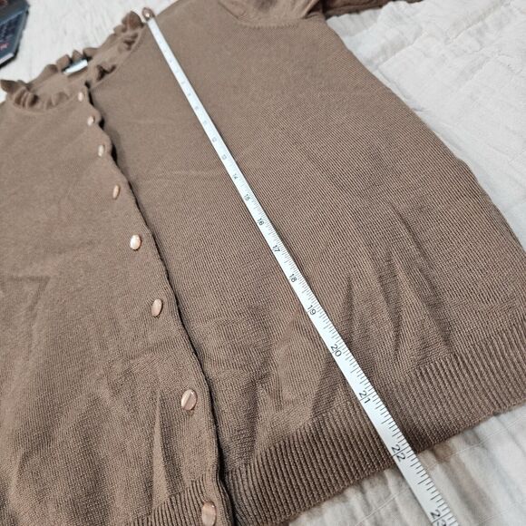J. Crew Factory Merino Brown Cardigan - Picture 5 of 5
